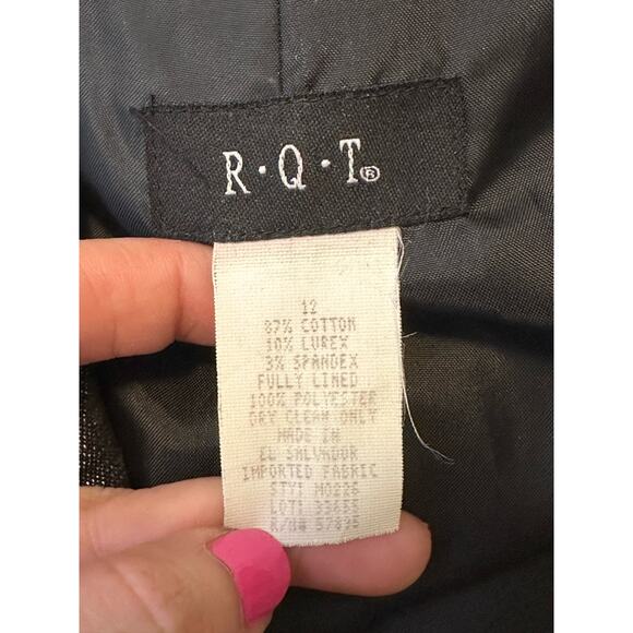 R. Q. T. gray shimmer three button lined blazer size 12 - Picture 3 of 7